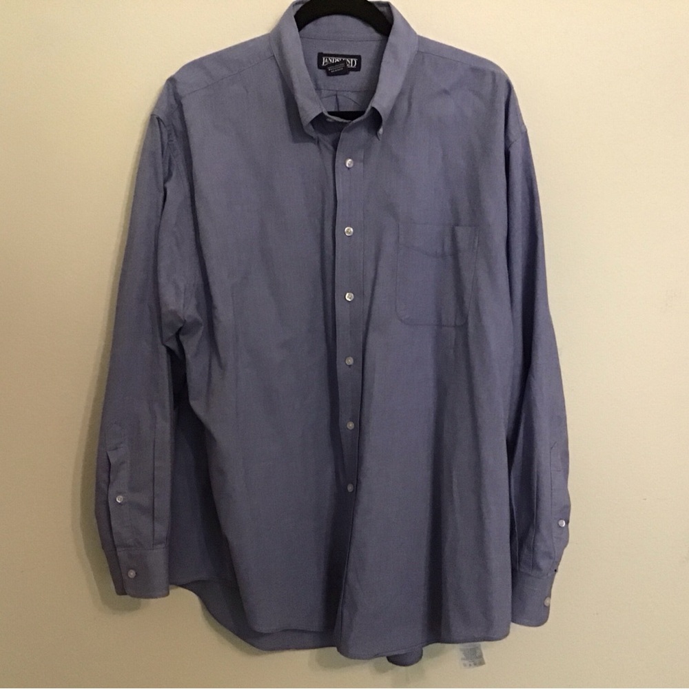 Lands’ End blue cotton Oxford shirt. 17 1/2 X 34 Regular